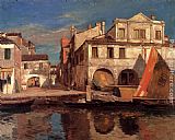 Kanalszene In Chioggia Mit Bragozzo by Gustav Bauernfeind